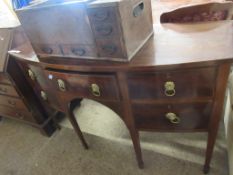 REGENCY STYLE BOW FRONT MAHOGANY SIDEBOARD, WIDTH APPROX 147CM