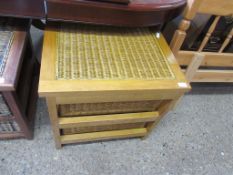 MODERN SMALL DRAWER UNIT WITH WICKER EFFECT DRAWERS AND TOP, WIDTH APPROX 60CM