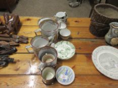 COLLECTION OF VARIOUS HOUSEHOLD CERAMICS INCLUDING JAPANESE SAUCERS ETC