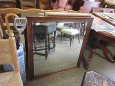 MAHOGANY FRAMED SQUARE MIRROR, WIDTH APPROX 87CM