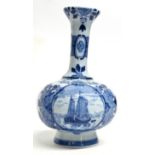 Dutch Delft vase decorated with a sailing scene