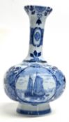 Dutch Delft vase decorated with a sailing scene