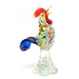 Murano glass model of a cockerel, 24cm high