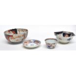 Quantity of Chinese/Japanese ceramics including a teabowl and saucers, small octagonal dish and