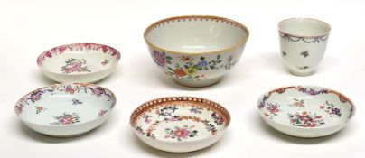 Collection of 18th century Chinese porcelain ceramics all with enamel decoration primarily in