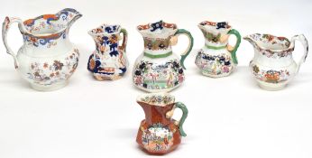 Group of ironstone jugs, of various sizes (6)