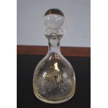Large late 19th century chemists jar with faceted teardrop stopper, 58cm high