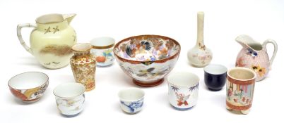 Quantity of Japanese and European ceramics including a small vase, tea bowls, jugs, two small