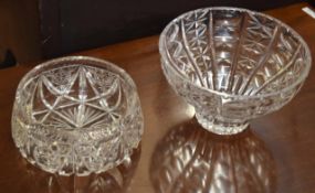 Two cut glass fruit bowls, largest 25cm diam (2)