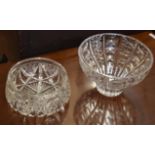 Two cut glass fruit bowls, largest 25cm diam (2)