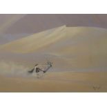 Paul B Dixon (born 1956), Gemsbok in desert, pastel, signed and dated 97 lower right, 54 x 73cm