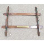 Vintage wall mounted wooden gun rack for four guns, presented by Graham, Graham & Co, Pheasant