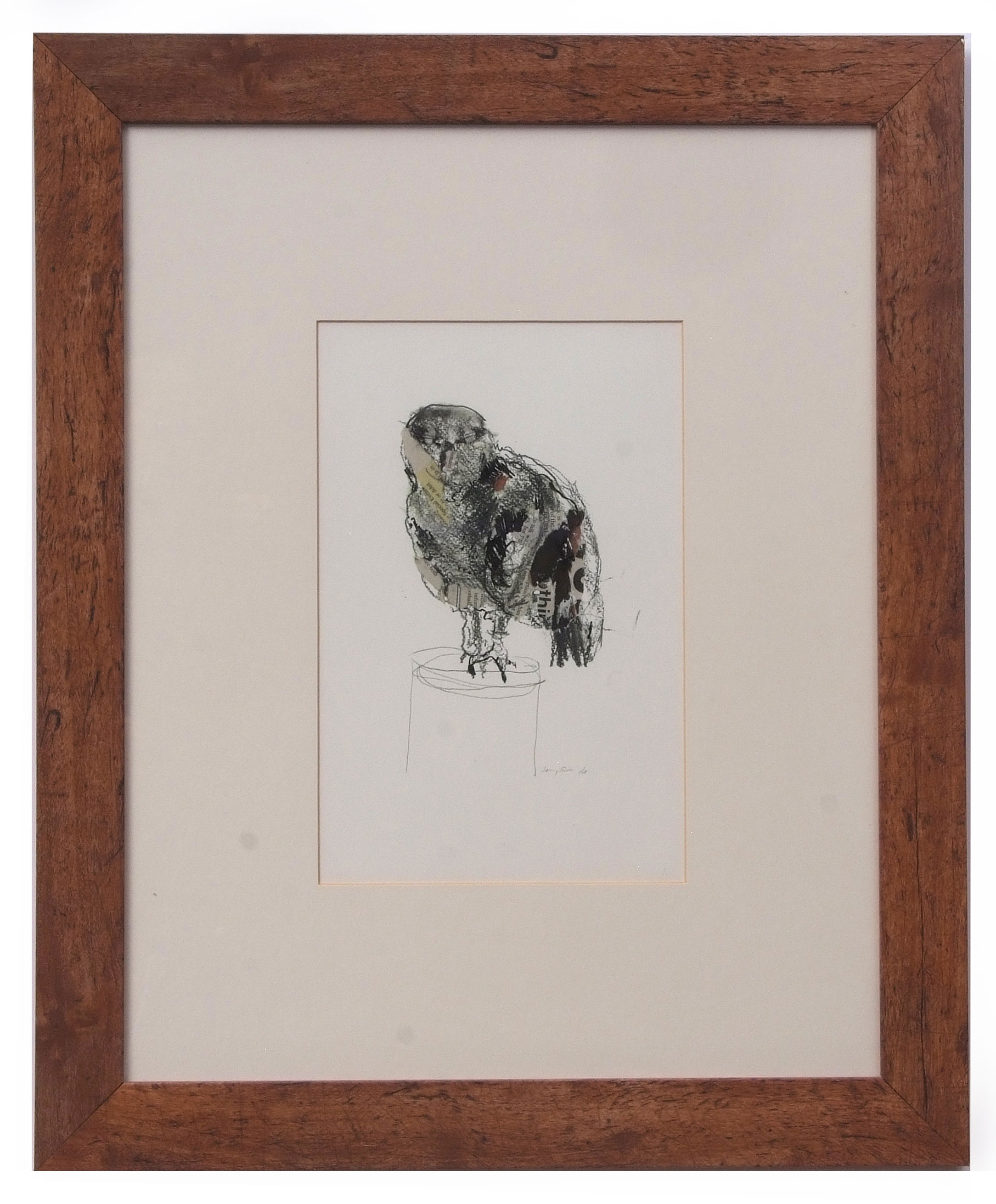 Modern School (20th Century), Study of a Hawk , mixed media, indistinctly signed lower right , 28 - Image 2 of 2