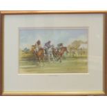 AR Harry Clow (20th Century), "Off the Bend" and "Over the Last" (Horse Racing), pair of