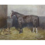 Thomas Ivester Lloyd (1873-1942), Horse in stable, oil on canvas, signed lower right, 38 x 48cm