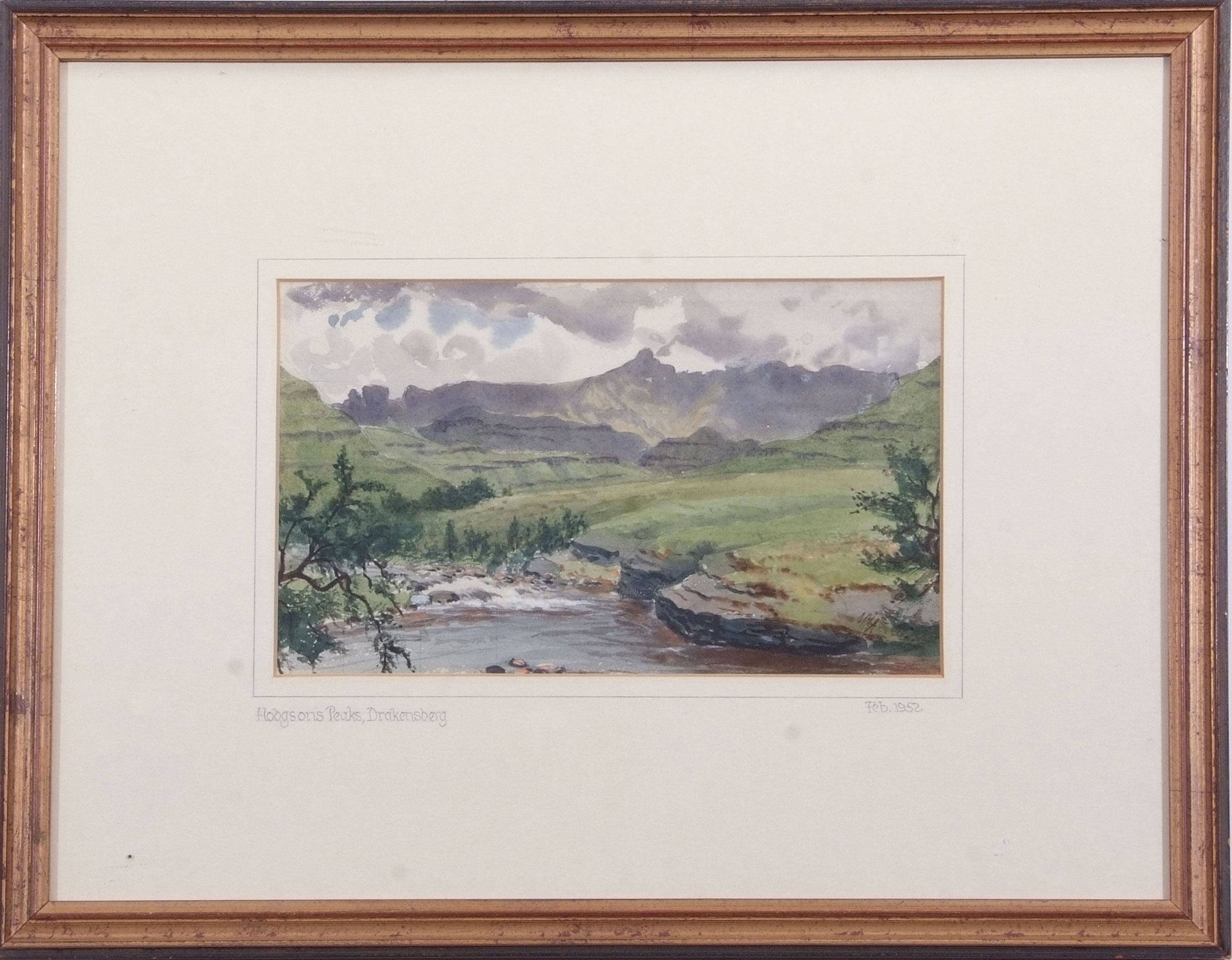 •AR John Cyril Harrison (1898-1985) , "Mlanje Range,Nr Blantyre", watercolour, signed lower