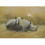 Clifford Charles Turner (1920-2018), Rhinoceros, watercolour and gouache, signed lower right, 34 x