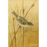 Roland Green (1896-1972), Bird on a reed, 19 x 13cm