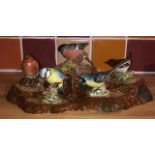 Beswick ceramic 5 bird display stand together with 5 Beswick birds