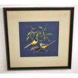 •AR Vic Grainger (20th Century), Study of Grey Wagtails, watercolour, signed lower left, 31 x