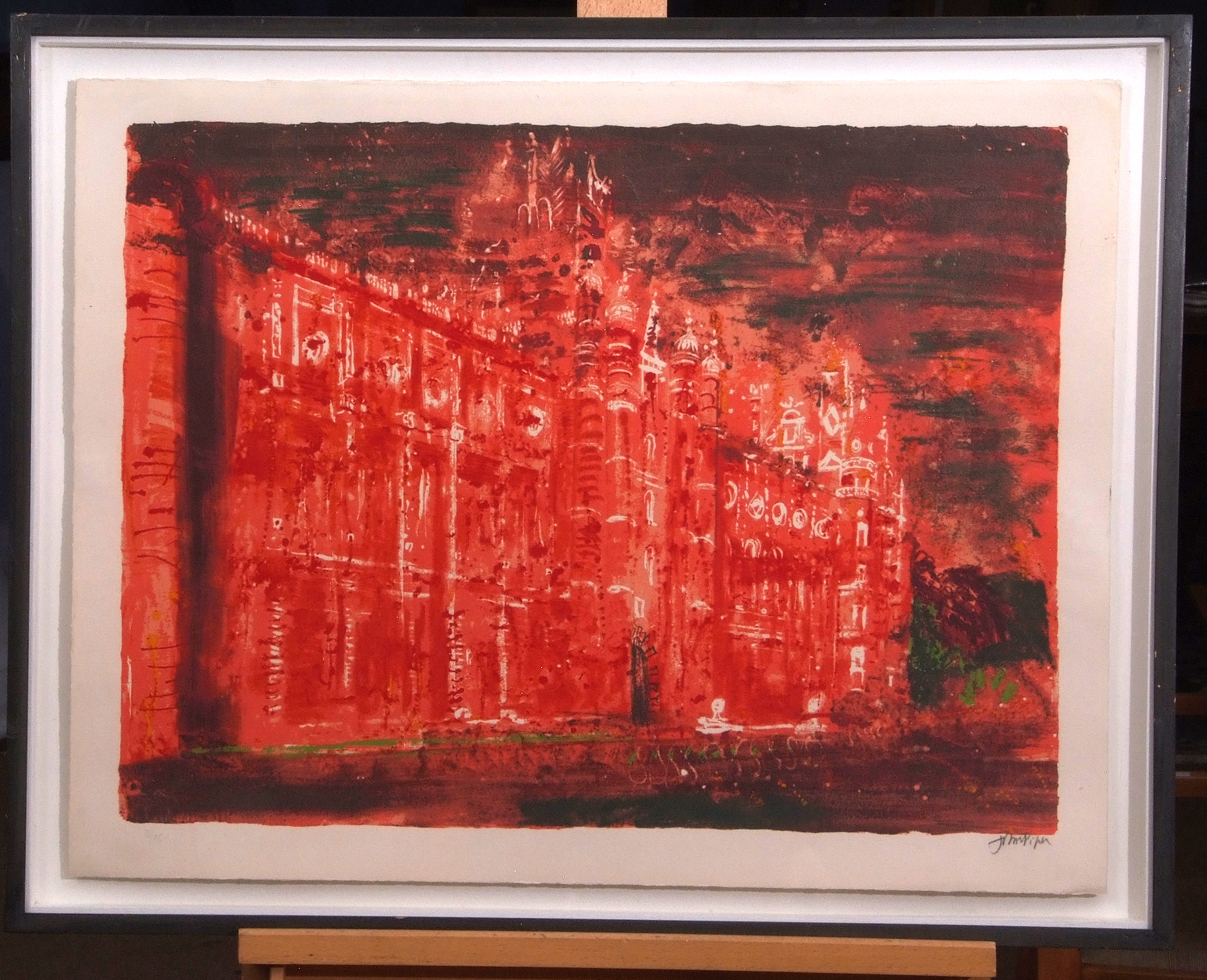 •AR John Piper, CH (1903-1992), "Royal Holloway College", screen print, signed and numbered 71/75 in - Image 2 of 2