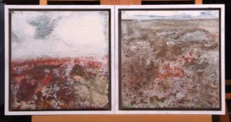 •AR Robin Welch (1936-2019), Images of Australia, two mixed media on panel, both signed verso, 30