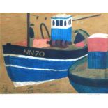 AR Geoffrey Elliott (born 1935), Fishing boat, coloured lithograph, signed and numbered 1/11 in