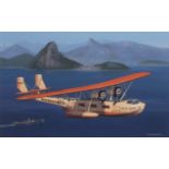 AR Keith Woodcock (1925-2006), Seaplane, gouache, signed lower right, 36 x 56cm