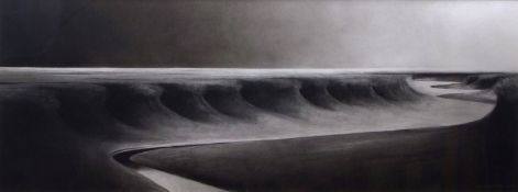 •AR Gerard Stamp (contemporary), "Morston Panorama (2004)", charcoal drawing, signed lower right, 64