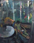 •AR Sargy Mann (1937-2015), "Reading in the conservatory", oil on canvas, 100 x 80cm. Provenance: