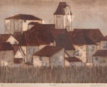 •AR Valerie Thornton, RE (1931-1991), "Tremolat", coloured etching, signed, dated 71, No 3/35 and