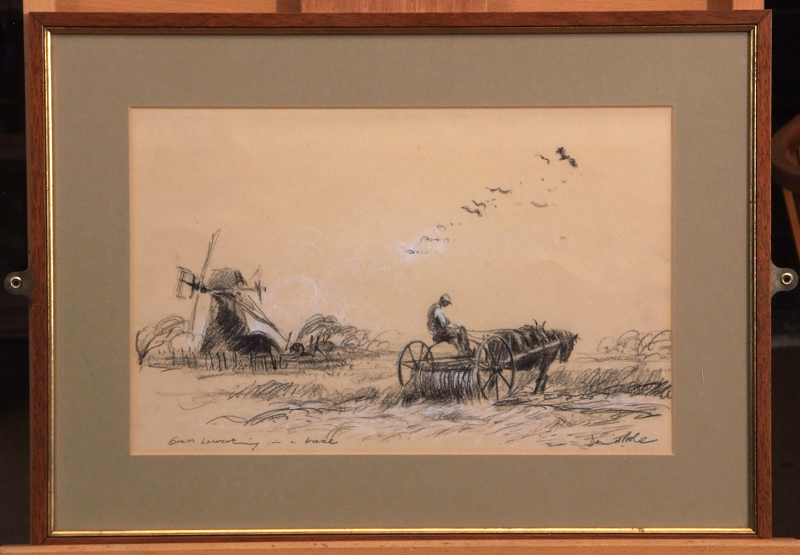 AR David Poole (1936-1995), "Mill Farm, Acle, May 2nd 1973", pencil drawing, signed and inscribed - Image 3 of 6