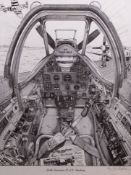 •AR Jean Luc Beghin (20th century), Cockpits, group of three black and white prints, all signed,