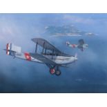 •AR A R Cowland (20th century), "Beauty and the Beast - Fairey III and Blackburn II", watercolour,