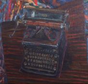 •AR C Moock (20th century), Royal Typewriter, oil on canvas, signed and dated 1988 lower right, 84 x