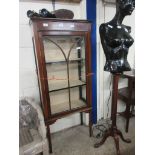 NARROW MAHOGANY CHINA CABINET APPROX 60CM WIDE