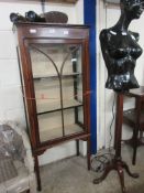 NARROW MAHOGANY CHINA CABINET APPROX 60CM WIDE