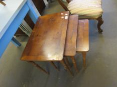 SMALL NEST OF THREE TABLES, MAX WIDTH APPROX 56CM