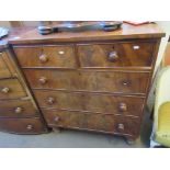 LATE 19TH CENTURY CHEST OF TWO SHORT OVER THREE LONG DRAWERS, WIDTH APPROX 90CM