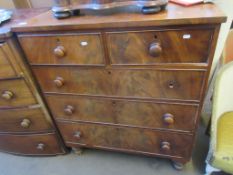 LATE 19TH CENTURY CHEST OF TWO SHORT OVER THREE LONG DRAWERS, WIDTH APPROX 90CM