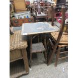 EASTERN STYLE CANE SIDE TABLE WITH DECORATION THROUGHOUT APPROX 42CMSQ