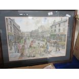 PRINT OF A VICTORIAN STREET SCENE