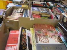 THREE BOXES OF MIXED BOOKS, MOSTLY COOK BOOKS INCLUDING DELIA SMITH, NIGEL SLATER ETC, VARIOUS