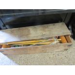 VINTAGE CROQUET SET IN PINE BOX