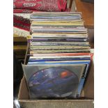 BOX CONTAINING LARGE QTY OF VARIOUS 12” VINYL LP RECORDS INCLUDING CHUCK BERRY, ROLLING STONES,