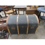 DOME TOP TRAVELLING TRUNK LENGTH APPROX 76CM