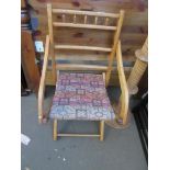 REGENCY STYLE FOLDING ARMCHAIR, HEIGHT APPROX 82CM