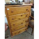 VINTAGE PINE CHEST OF DRAWERS APPROX 78CM