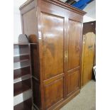 LARGE EDWARDIAN DOUBLE WARDROBE WITH FITTED INTERIOR WIDTH APPROX 123CM