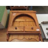 SMALL PINE WALL UNIT, WIDTH APPROX 49CM